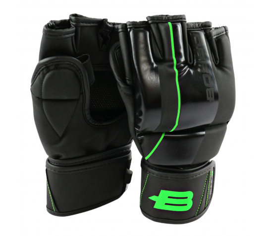 Перчатки для ММА Boybo B-series, черно-зеленые р.S Чёрный image